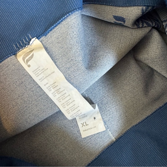 Fabletics High Waisted Seamless Check Leggings Sz XL Blue White Athletic - Picture 13 of 13